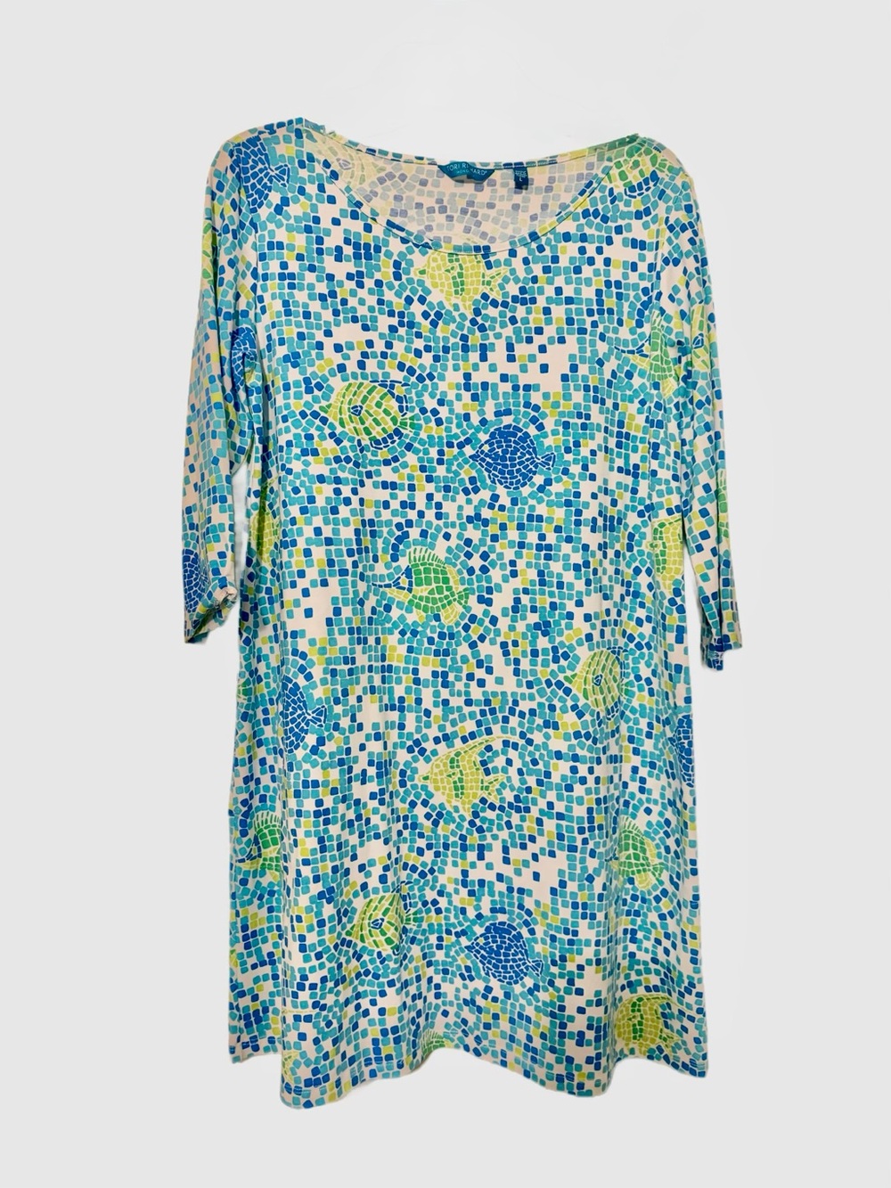 Blue & Green Mosaic Fish Dress